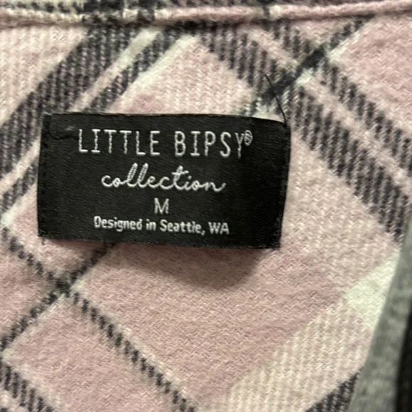 Pink Plaid Button-Up Hoodie - Picture 2 of 3
